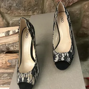 Heels CATO Chic Black and Cream Lace Women's Heels 9M thumbnail 3