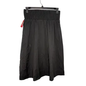Spanx Poplin Smocked A-Line Midi Skirt Size Medium Smocked Waistband NWT thumbnail 3