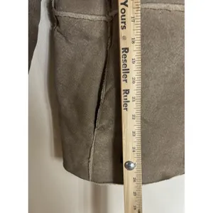 Guess Shearling Jacket Women's Tan Faux Fur Lined Suede Leather Coat Medium thumbnail 7