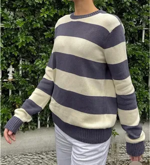 Brandy Melville Striped Sweater Navy thumbnail 1