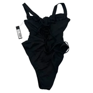 NWT TA3‎ hi cut Lifty one piece swimsuit black sz M F/G cup Short Torso thumbnail 2