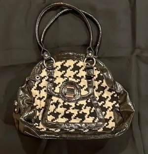 Rampage‎ Houndstooth Wool Purse Black & White thumbnail 1