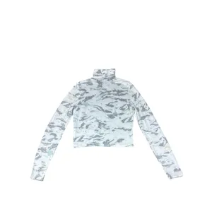 Anthropologie Camo Mock Neck Crop Top Long‎ Sleeve S Streetwear thumbnail 9