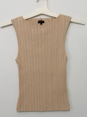 QUINCE Cotton Cashmere Ribbed Tank / Heather Oatmeal / Large thumbnail 12