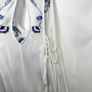 Free People Medium Slip Dress Adelaide Festival White Blue Floral Boho Mini 195‎ thumbnail 13