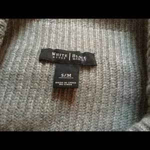 White House black market gray knit wool rabbit hair neck warmer women’s shawl thumbnail 3