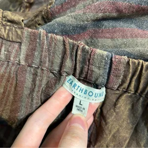 Earthbound Patchwork Eyelet Mushroom Embroidered Overalls Granola Boho Cottage thumbnail 9