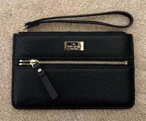 Kate Spade Wristlet Wallet Leather Black thumbnail 1