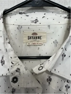Shyanne White Cactus Print Western Snap Button Long Sleeve Shirt thumbnail 3