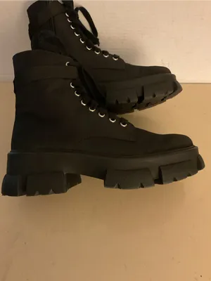 Steve Madden women black canvas nylon platform Combat Boots US 8 thumbnail 6