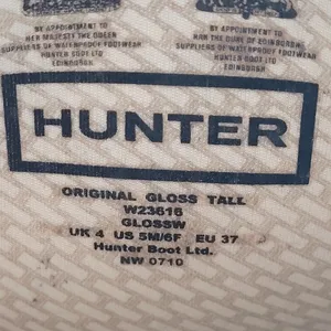 Hunter Original Black Gloss Rain Boots Women's Size 6 thumbnail 4