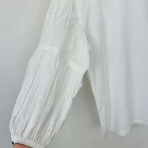 Madewell Puff Sleeve Drop Shoulder Knit Top Cotton Viscose White Small NWT thumbnail 14