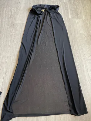 Black Sheer Maxi Skirt with open front Size L thumbnail 1