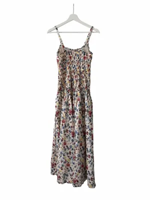 Abercrombie & Fitch Bra Free Smocked Drop Waist Maxi Dress Size Small thumbnail 4