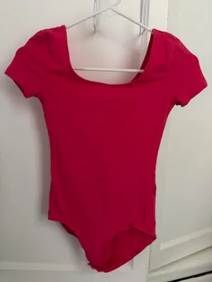 H&M Hot Pink Short-Sleeve One-Piece Bodysuit Size XS thumbnail 4