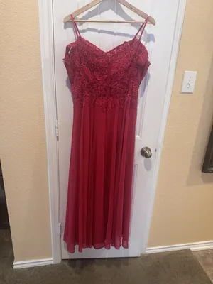 Let's Red Lace Applique Corset Prom Evening Gown SIZE XL thumbnail 4