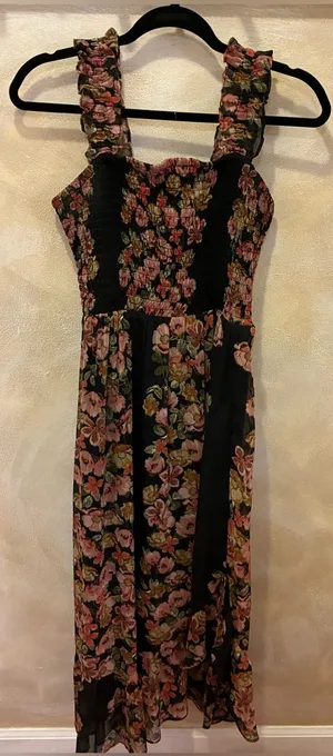 Women’s Maurices Black Floral Sleeveless Maxi Dress - Bkack Floral Size Small thumbnail 1