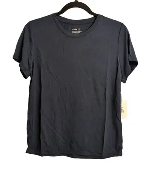 NWT Andie The Classic Tee Blue Sustainable Made In USA Crew Neck Casual M thumbnail 1
