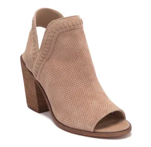 Peep Toe Suede Block Heels Size 8 thumbnail 1