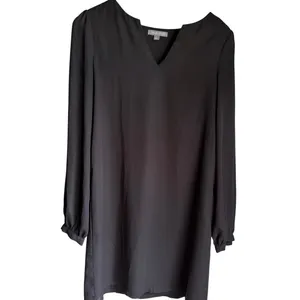 Tinley Road Black Shift Dress Small Sheer Sleeves Minimalist LBD thumbnail 2