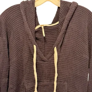 Free People‎ Waffle Textured Hoody Shorts Romper thumbnail 2