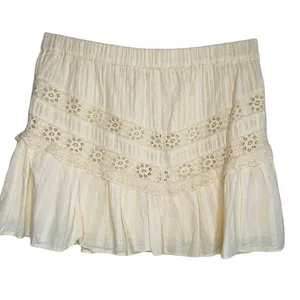 LoveShackFancy Ivory Eyelet Lace Ruffle Mini Skirt XL Cottagecore thumbnail 2