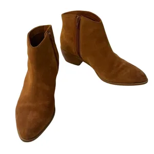 ABLE Chalsea Almond Toe Suede Ankle Western Booties Women's sz. 8 in Cognac thumbnail 1