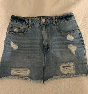 Forever 21 Distressed Denim Skirt thumbnail 1