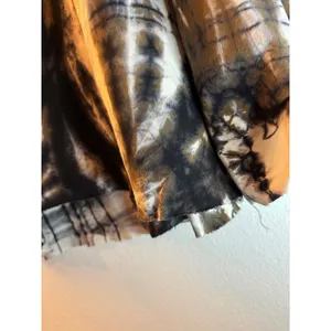 Tryst by Mathey Tie Dye Maxi Skirt XL Black Brown Cream Ribbed Waist Boho Spiral thumbnail 8