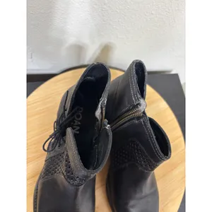 Roan by Bedstu Antonia Leather Ankle Boots 8 Black Lace Up Side Zip Block Heel‎ thumbnail 10