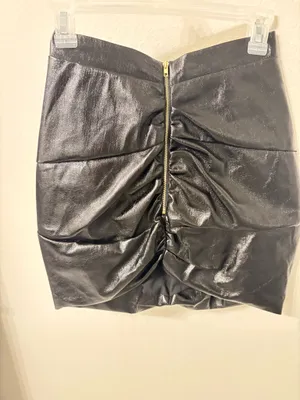 LIONESS Black Leather Skirt thumbnail 2