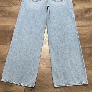 Abercrombie & Fitch Wide Leg High Rise Curve Love Blue Jeans Size 24 thumbnail 8