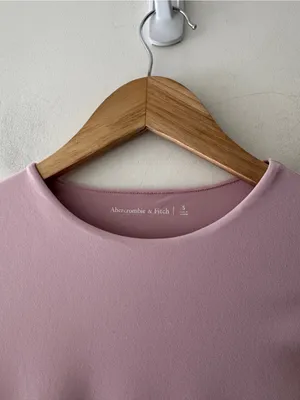 Abercrombie‎ & Fitch Soft Baby Pink High Neck Long Sleeve Bodysuit thumbnail 2