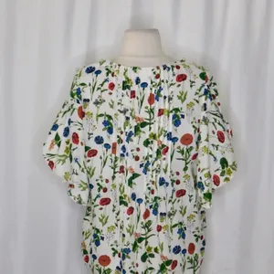 Anthropologie MAEVE Maya Floral Fluttered Top Blouse Strawberry Fruit Berries 2‎ thumbnail 11