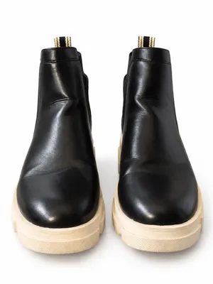 SHU SHOP Black Chelsea Ankle Boots Chunky Cream Lug Sole Size 39 thumbnail 5