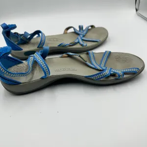 Keen Emerald City Strappy Sandals Blue Yellow Woven Ankle Strap Womens 8 thumbnail 6