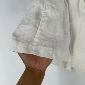 Aritzia Wilfred White Linen Belted Tie Waist Pull On Paperbag‎ Shorts thumbnail 4