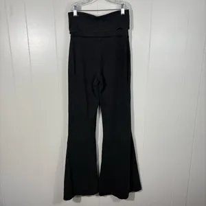 Aerie Offline Black High Rise OG Foldover Super Flare Yoga Pants Leggings Medium thumbnail 4