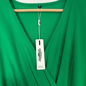 NWT Womens Wrap Dress Green Midi‎ Pockets Minimalist Classic Career Party Sz XL thumbnail 4