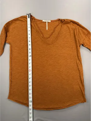 Free People | XS | Rust Sienna Snap Sleeve Tee thumbnail 3