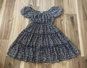 Bailey Blue Black / White Floral Mini Dress thumbnail 1