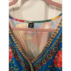 NWOT SHEIN Curve V-Neck Tropical Floral Maxi Dress, 1XL thumbnail 4