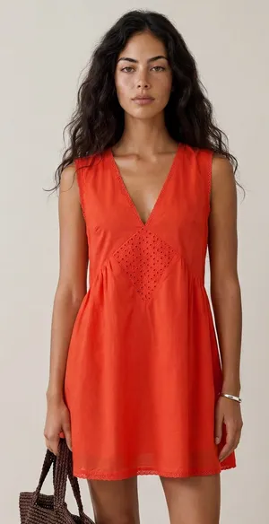 NWT Few Moda Kourt Tatiana Cotton Dress size Small S Red mini thumbnail 1