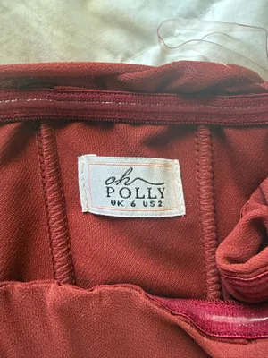 Oh Polly Valentina Midi Dress Burgundy Size 2 thumbnail 16