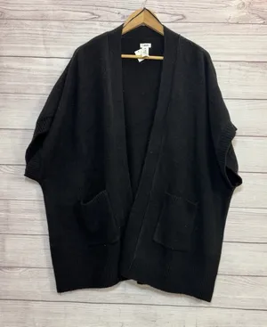 Aerie Women's Black Knit Cardigan Poncho Sweater Size SMALL OVERSIZED thumbnail 1