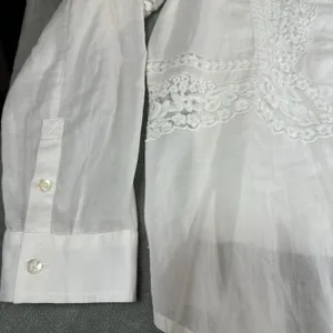 Soft Surroundings Embroidered Top & Tank Large Crochet White Summer Romantic‎ thumbnail 7