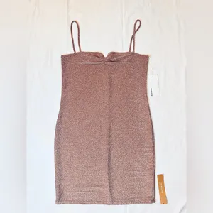 Reformation NWT Kyla Dress - Taupe Sparkle - M thumbnail 6