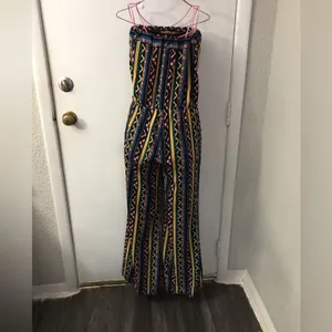 Rainbow Sandals Rainbow Strapless Multicolor Jumpsuit S Dopamine Rainbowcore Boho Coconut Girl thumbnail 2