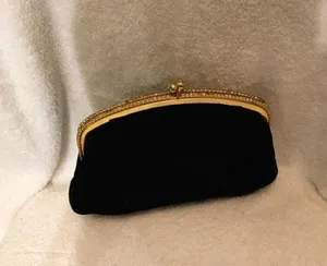 Mel-Ton black velvet vintage evening Clutch thumbnail 2