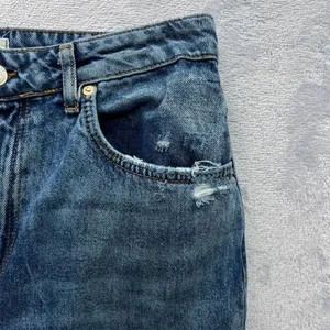 We The Free People Jeans Womens 29 Distressed Blue Denim Mid Rise Tapered Casual thumbnail 8